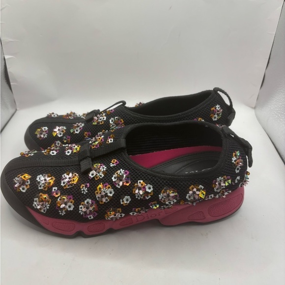 Dior Mesh Floral Embellished Fusion Slip On Sneakers Size 36 - Picture 3 of 8